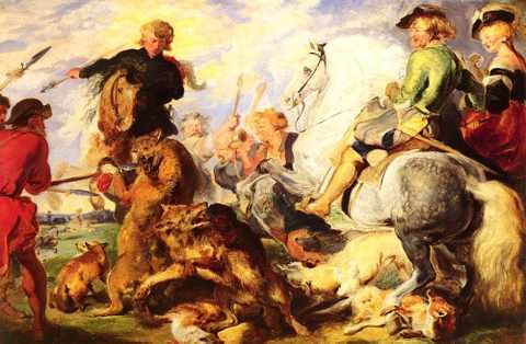 Landseer Sir Edwin Henry British Wolf And Fox Hunt 406 By 61Cm A4 Photo Print