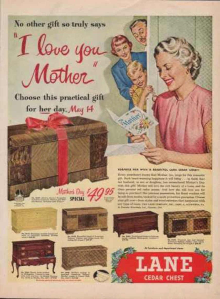 Lane Cedar Chest 2 Vintage Retro Advert Ads A4 Photo Print
