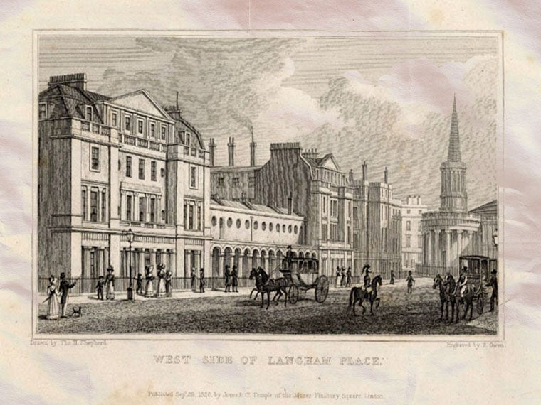 Langham London England Shepherd 1827 Vintage A4 Photo Print