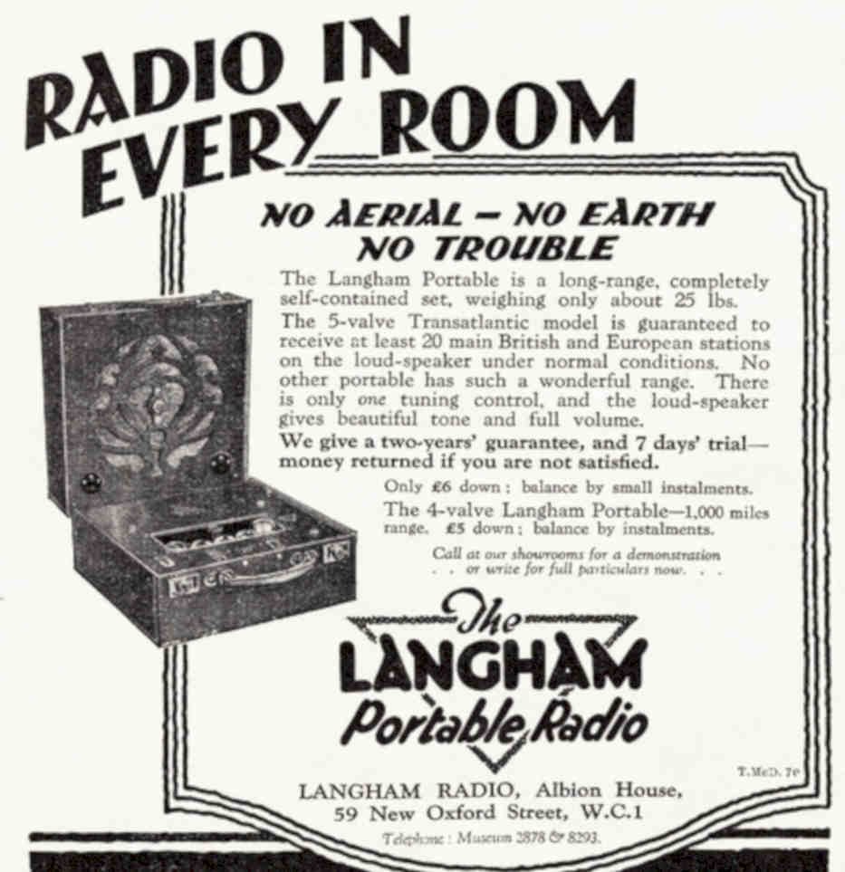 Langham Radio 1930s Vintage Retro Advert Poster A4 Photo Print