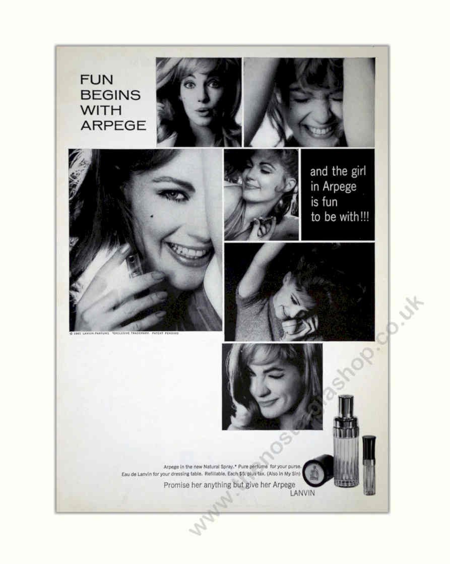 Lanvin Arpege Bottles Vintage Retro Advert Poster A4 Photo Print