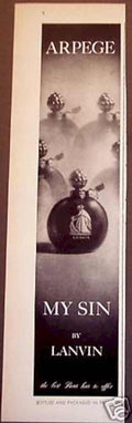 Lanvin My Sin Vintage Retro Advert Ads A4 Photo Print