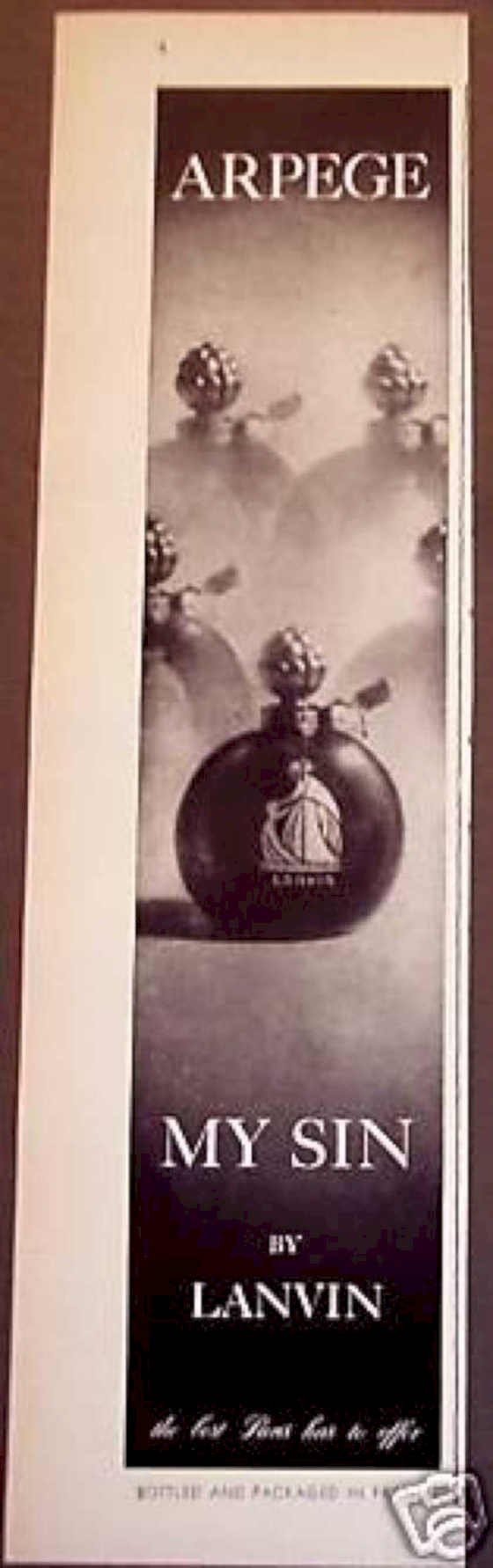 Lanvin My Sin Vintage Retro Advert Ads A4 Photo Print
