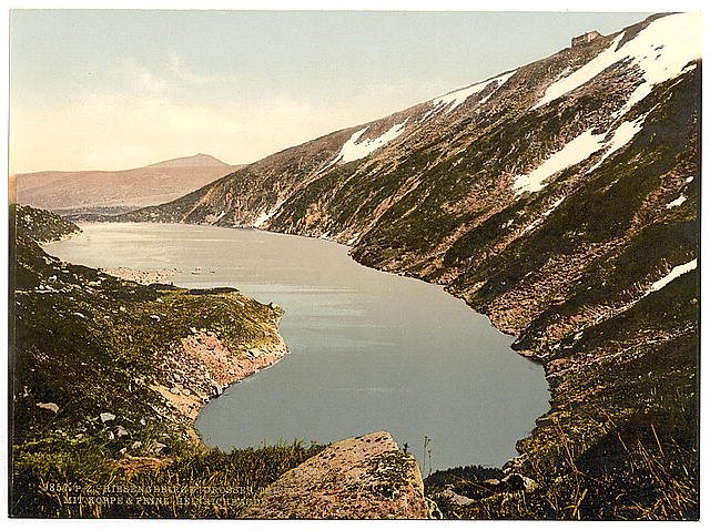 Large Pond Riesengebirge Germany Vintage A4 Photo Print