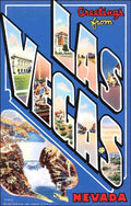 Las Vegas Luggage Label Vintage A4 Photo Print