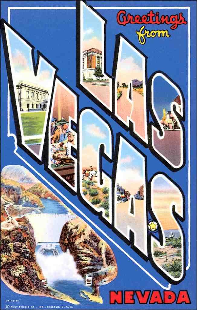 Las Vegas Luggage Label Vintage A4 Photo Print