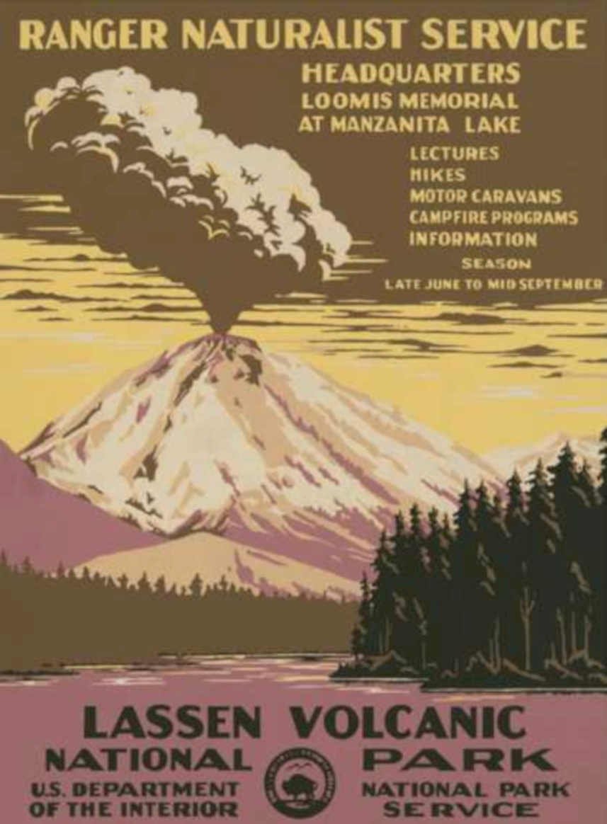 Lassen Volcanic Park Vintage Retro Advert Ads A4 Photo Print