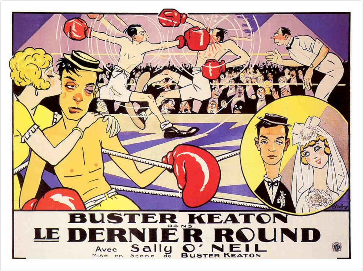 Last Round Buster Keaton Boxing Movie Poster Vintage Retro Advert Poster A4 Pho