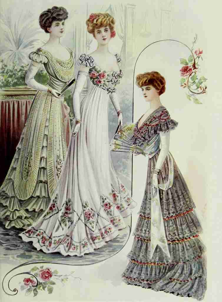 Latest Paris Fashions 1877 Ball Gowns A4 Photo Print