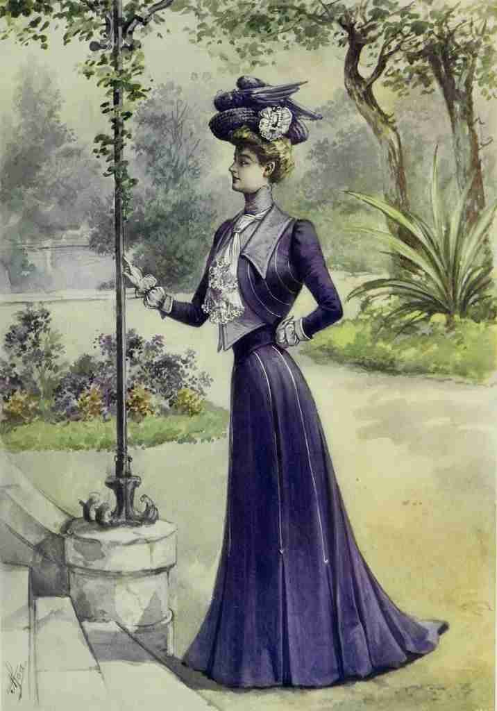 Latest Paris Fashions 1877 Costume Demi Deuil A4 Photo Print
