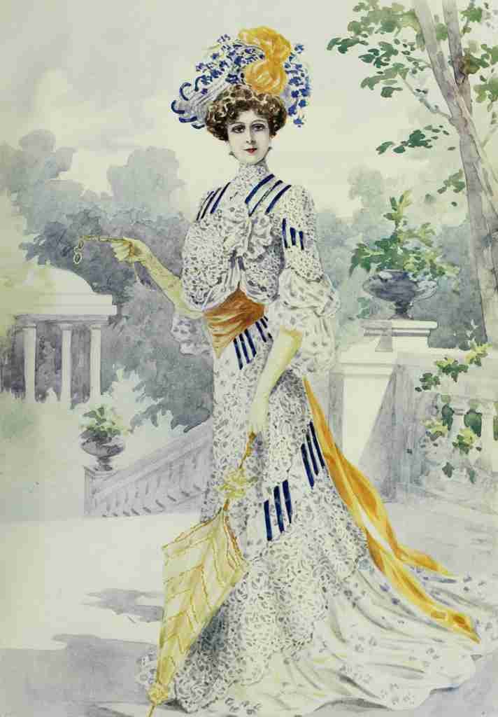 Latest Paris Fashions 1877 Costume de Garden Party A4 Photo Print
