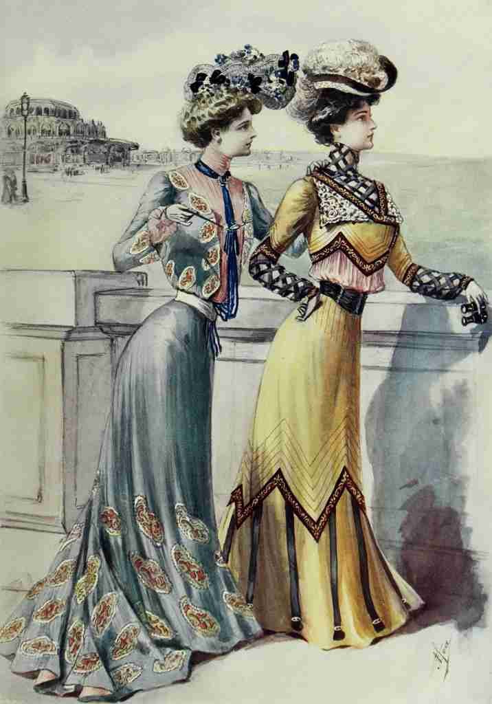 Latest Paris Fashions 1877 Costumes de Plage A4 Photo Print