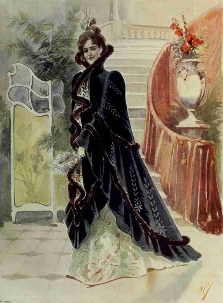 Latest Paris Fashions 1877 Paris Opera Cloak A4 Photo Print