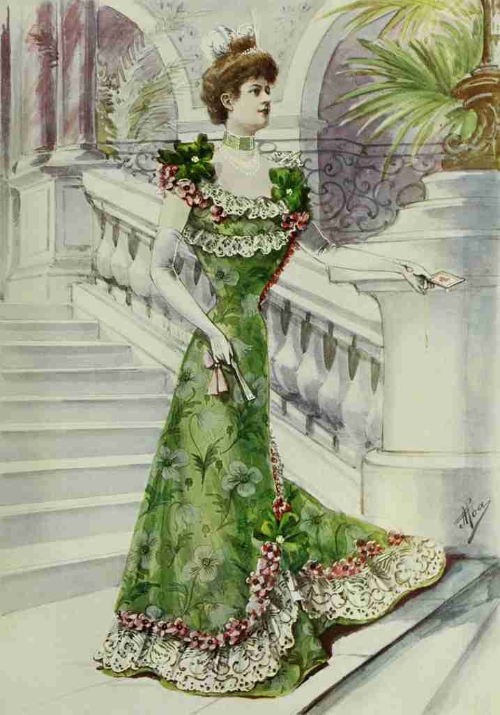 Latest Paris Fashions 1877 Robe de Diner 1 A4 Photo Print