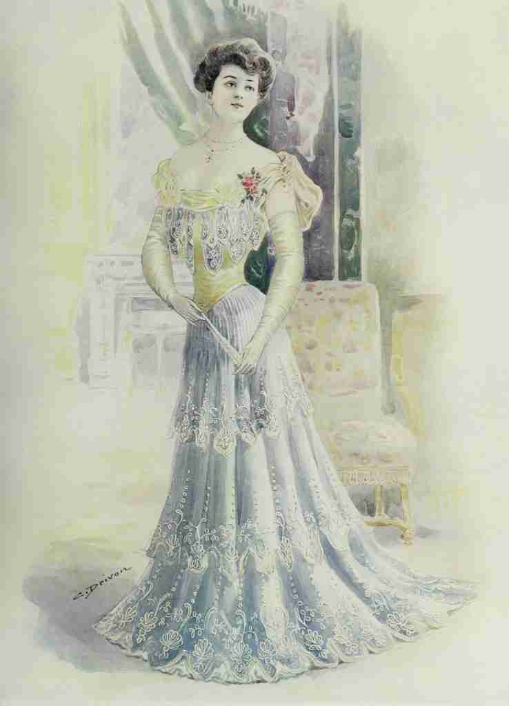 Latest Paris Fashions 1877 Robe de Diner 2 A4 Photo Print