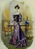 Latest Paris Fashions 1877 Robe de Reception A4 Photo Print