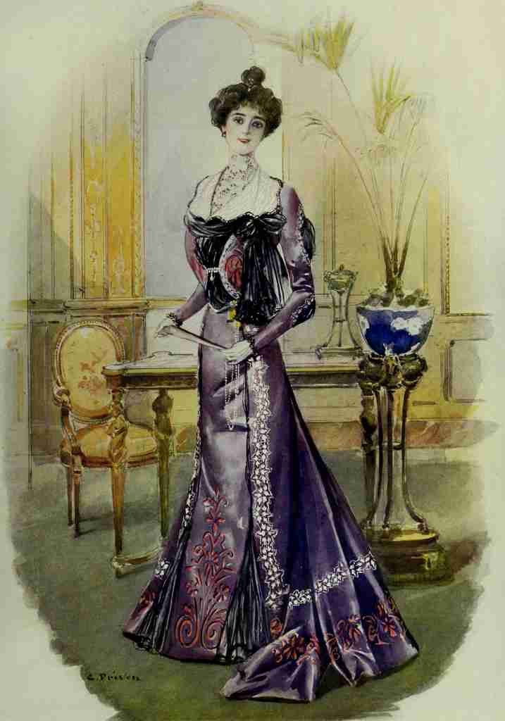 Latest Paris Fashions 1877 Robe de Reception A4 Photo Print