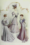 Latest Paris Fashions 1877 Robes de Soiree 1 A4 Photo Print