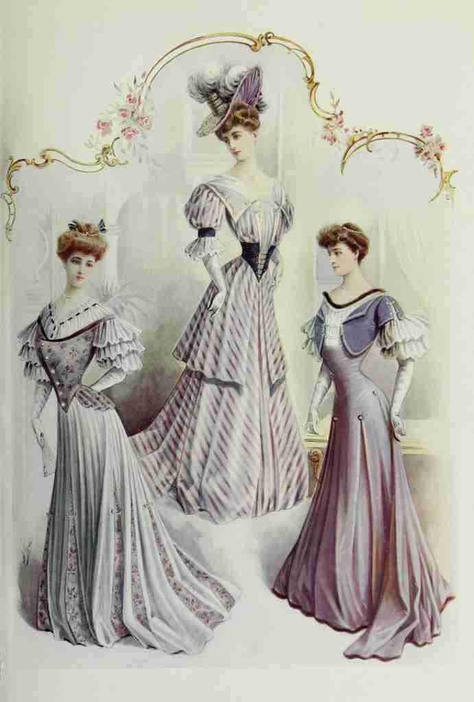 Latest Paris Fashions 1877 Robes de Soiree 1 A4 Photo Print