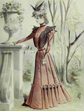 Latest Paris Fashions 1877 Spring Gown from Paris A4 Photo Print