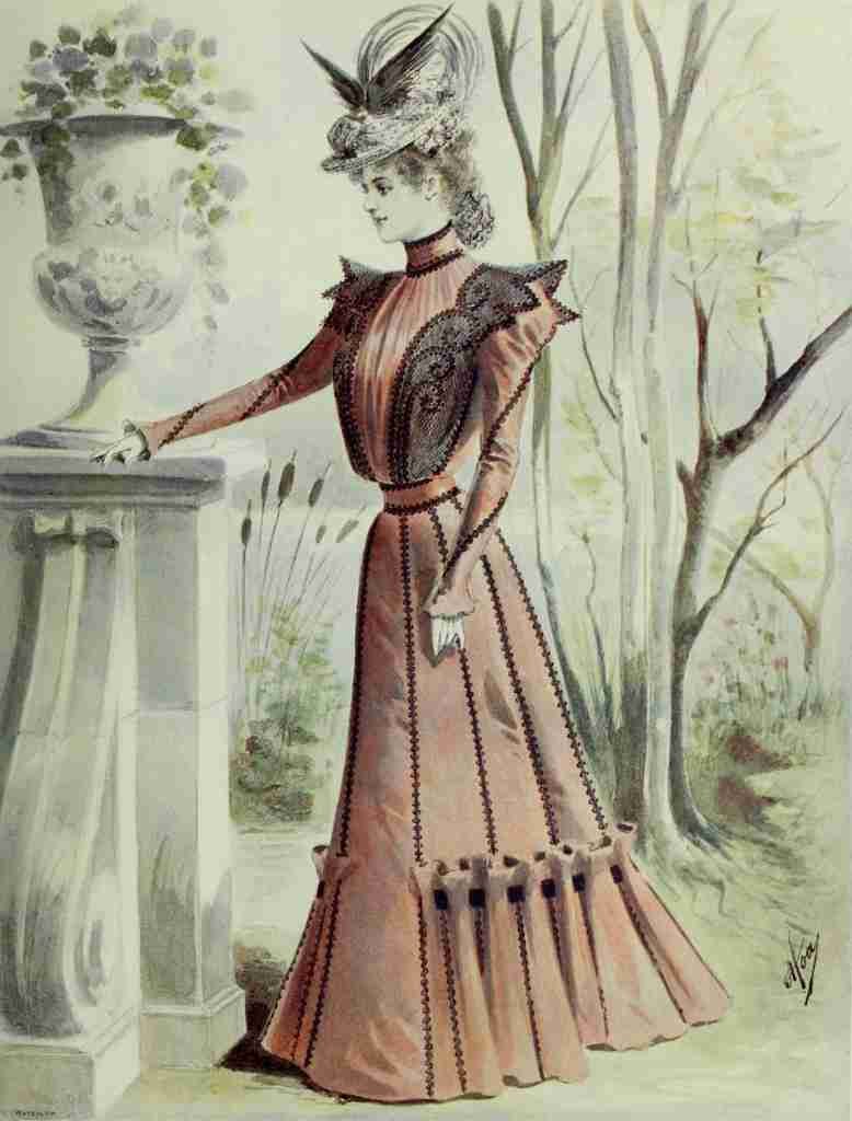 Latest Paris Fashions 1877 Spring Gown from Paris A4 Photo Print
