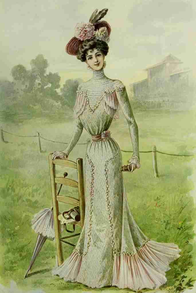 Latest Paris Fashions 1877 Toilette de Courses A4 Photo Print