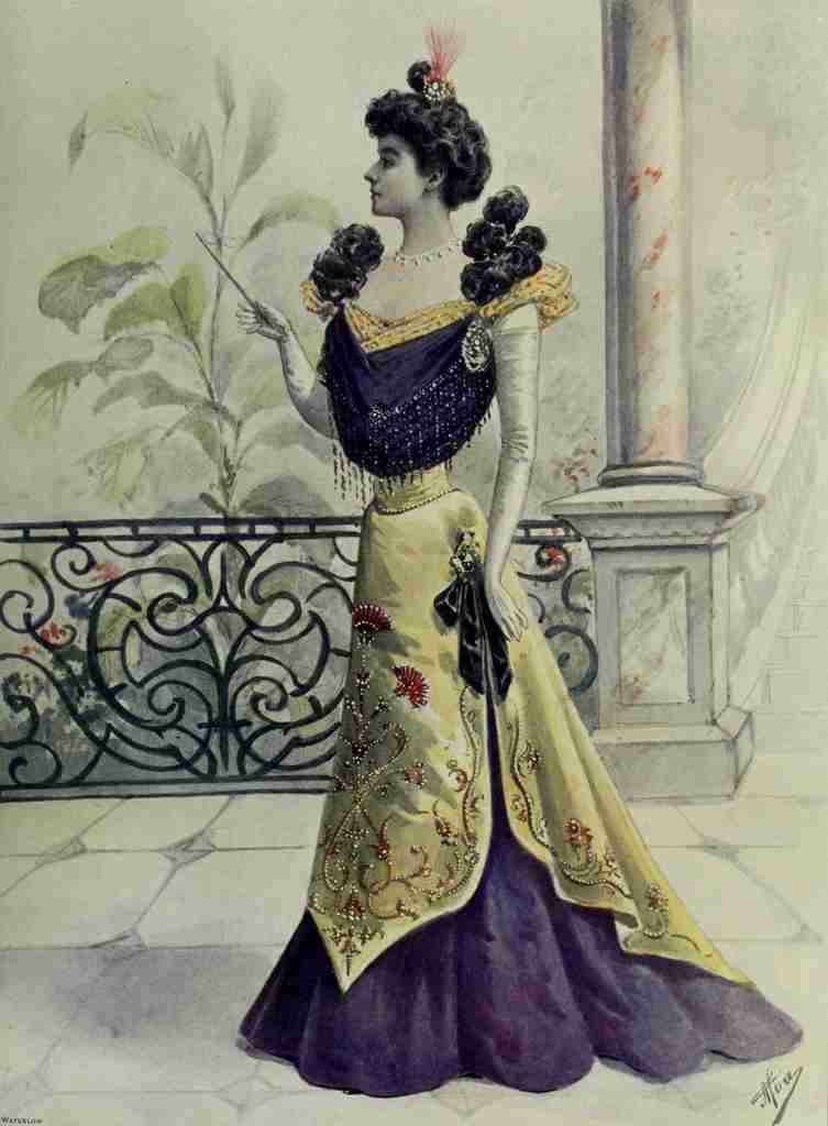 Latest Paris Fashions 1877 Toilette de Diner 1 A4 Photo Print