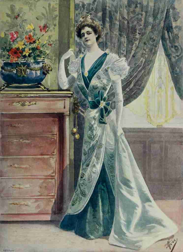 Latest Paris Fashions 1877 Toilette de Diner 2 A4 Photo Print