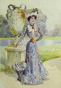 Latest Paris Fashions 1877 Toilette de Garden Party A4 Photo Print