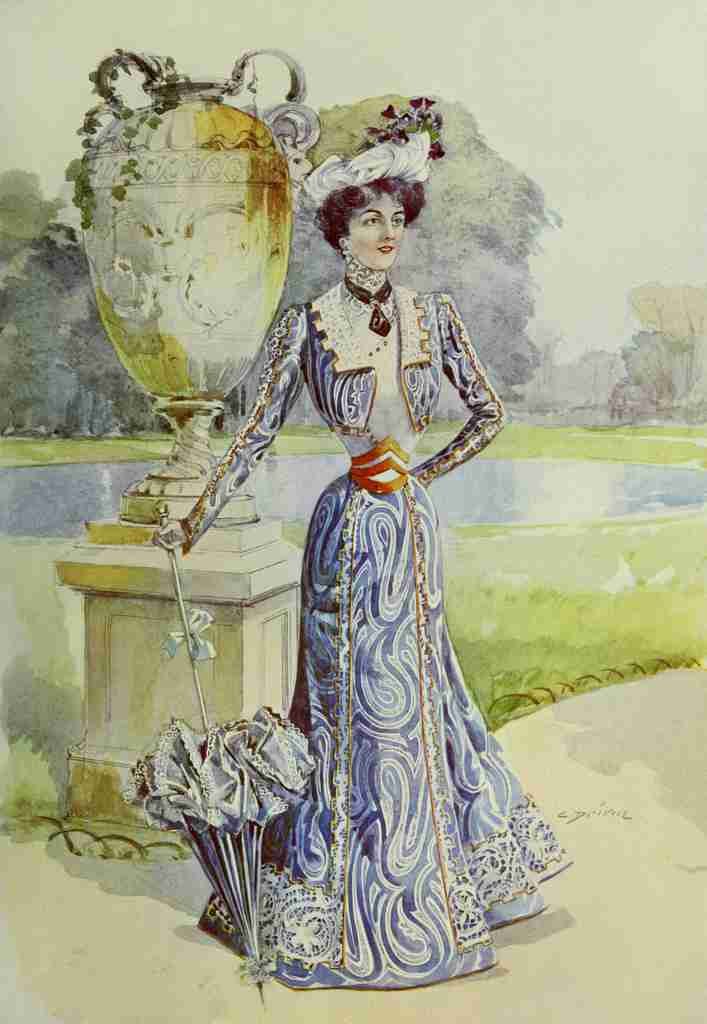 Latest Paris Fashions 1877 Toilette de Garden Party A4 Photo Print
