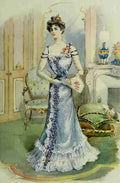 Latest Paris Fashions 1877 Toilette de Reception A4 Photo Print