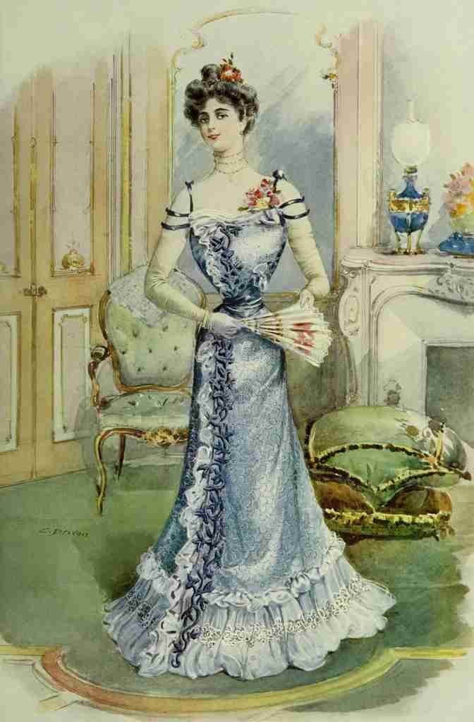 Latest Paris Fashions 1877 Toilette de Reception A4 Photo Print