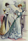 Latest Paris Fashions 1877 Toilette de Soiree A4 Photo Print