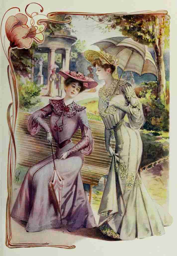 Latest Paris Fashions 1877 Toilettes DEte A4 Photo Print