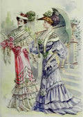 Latest Paris Fashions 1877 Toilettes de Casino A4 Photo Print