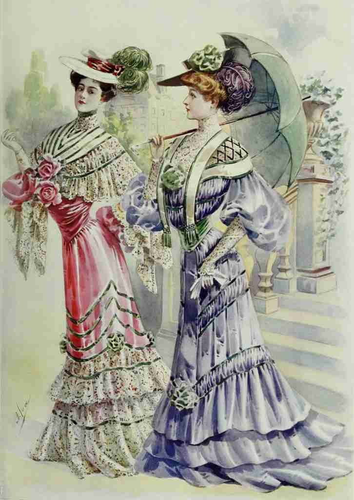 Latest Paris Fashions 1877 Toilettes de Casino A4 Photo Print