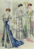 Latest Paris Fashions 1877 Toilettes de Diner A4 Photo Print