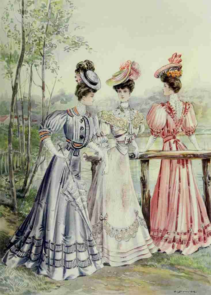 Latest Paris Fashions 1877 Toilettes de Grand Prix 3 A4 Photo Print