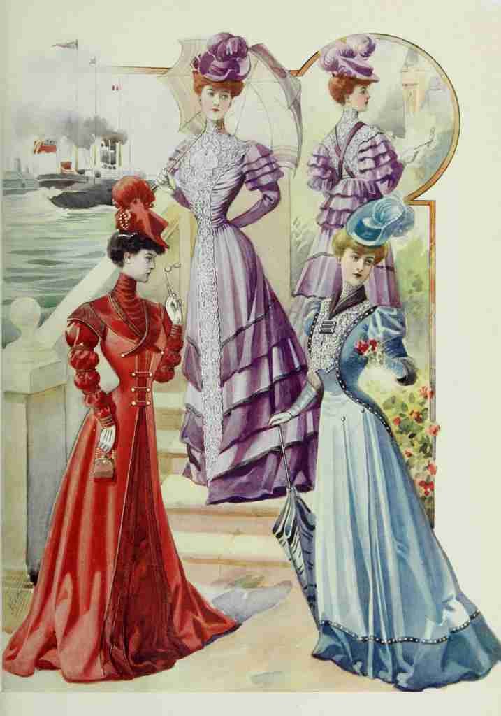Latest Paris Fashions 1877 Toilettes de Monte Carlo A4 Photo Print