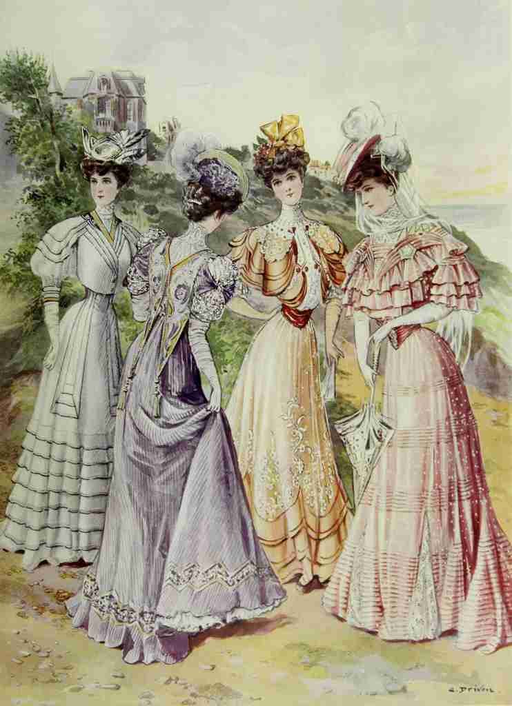 Latest Paris Fashions 1877 Toilettes de Plage 1 A4 Photo Print