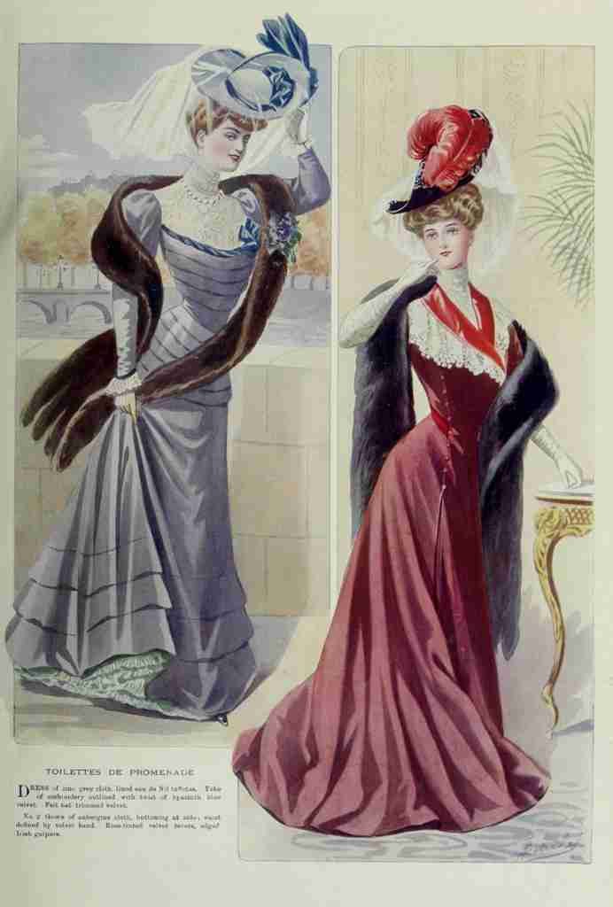 Latest Paris Fashions 1877 Toilettes de Promenade A4 Photo Print