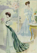 Latest Paris Fashions 1877 Toilettes de Reception 1 A4 Photo Print