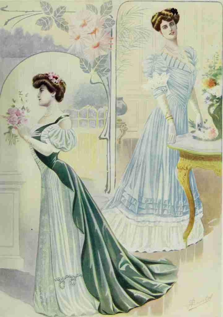 Latest Paris Fashions 1877 Toilettes de Reception 1 A4 Photo Print