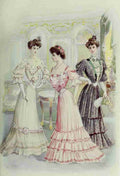 Latest Paris Fashions 1877 Toilettes de Soiree A4 Photo Print