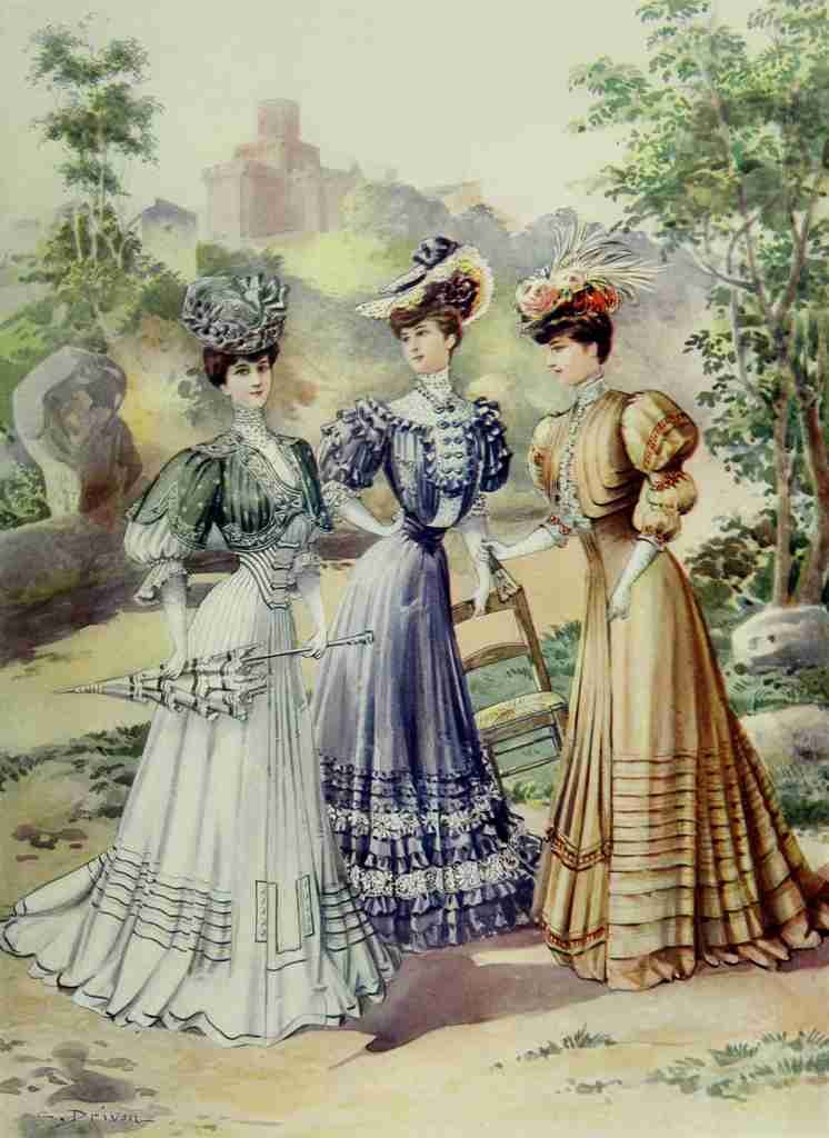 Latest Paris Fashions 1877 Toilettes de Villegiature A4 Photo Print