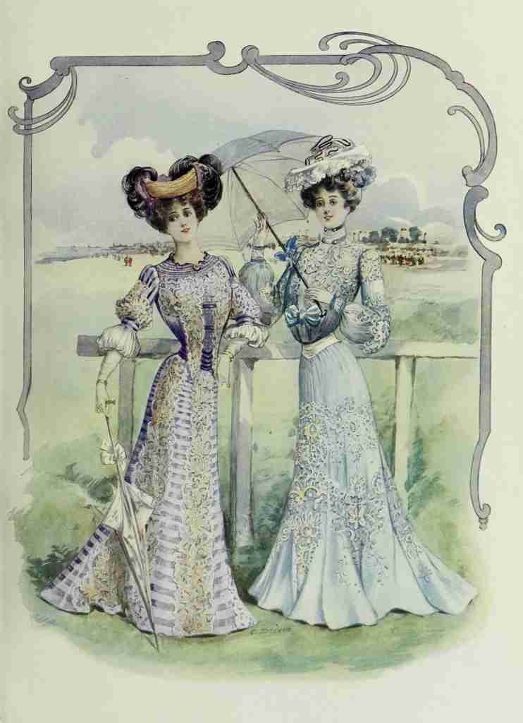 Latest Paris Fashions 1877 Toilettes des Courses A4 Photo Print
