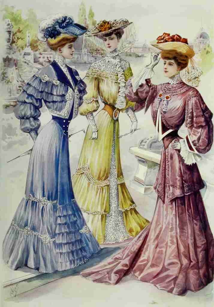 Latest Paris Fashions 1877 Toilettes for Homburg A4 Photo Print
