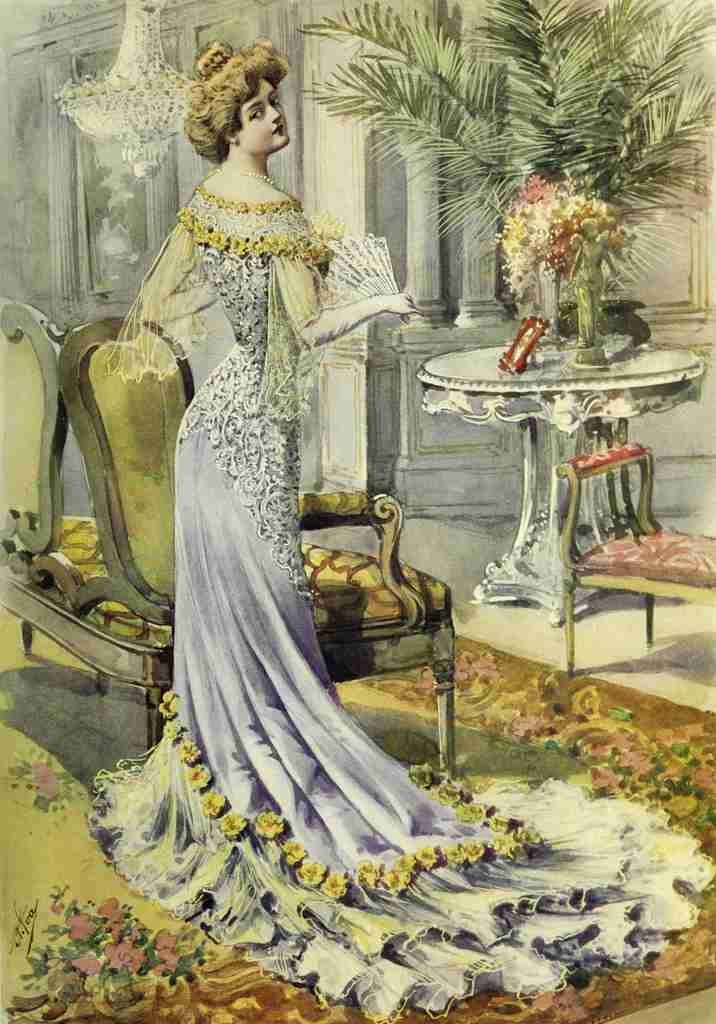 Latest Paris Fashions 1895 Toilette de Reception A4 Photo Print