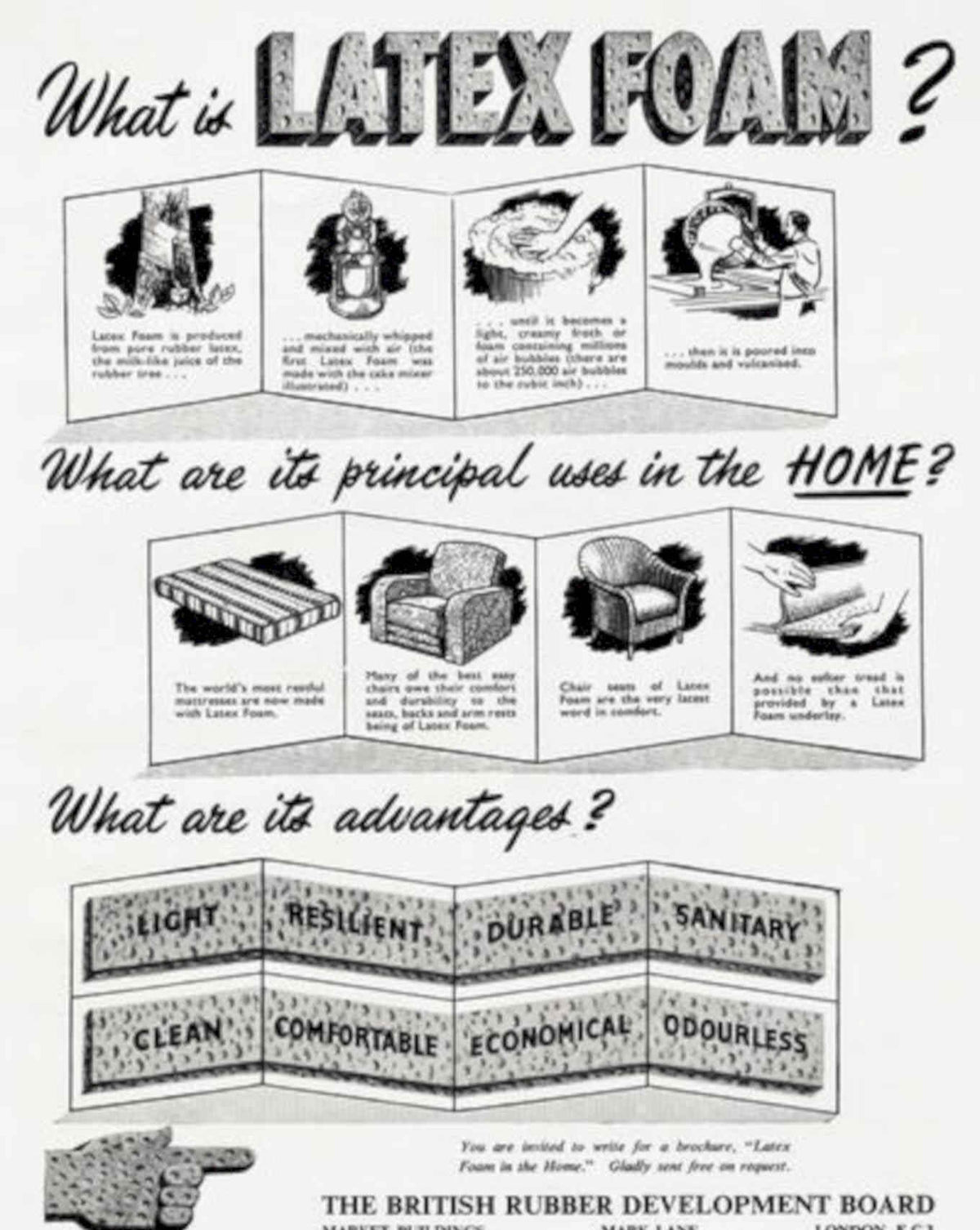 Latex Foam Properties Vintage Retro Advert Poster A4 Photo Print