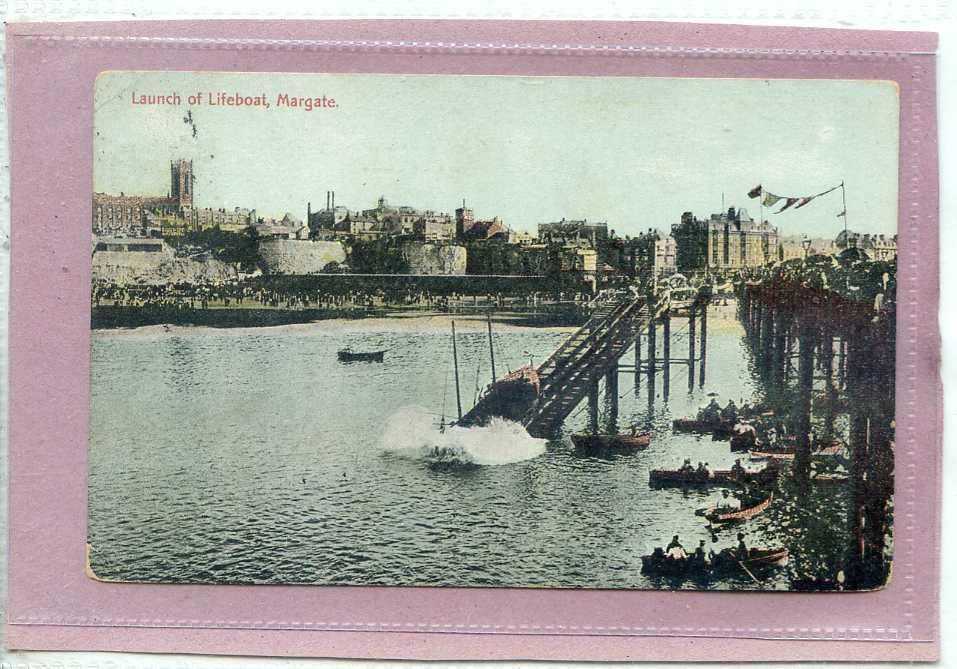 Launch Of Lifeboat Margate Kent Vintage A4 Photo Print